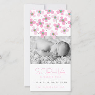 Sweet Rosa Daisy Flicka Birth Notice of Meddelande