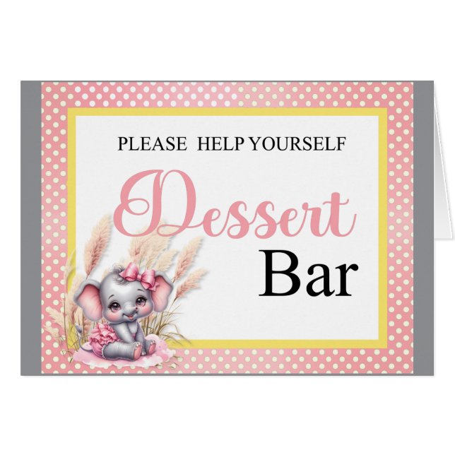 Sweet Rosa Elephant - Peanut Smiles Desert Pub OBS Kort (Framsidan Horizontal)