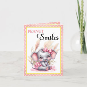 Sweet Rosa Elephant - Peanut Smiles Tack Kort