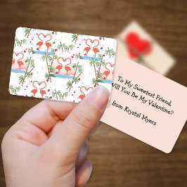 Sweet Rosa Flamingos Valentine Childrens Cards Anteckningskort