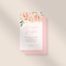 Sweet Rosa Flowers Girl Baby Shower Raffle Tilläggskort