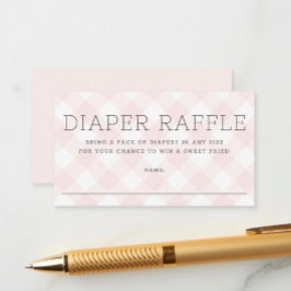 Sweet Rosa Gingham Diaper Raffle Girl Shower Tilläggskort