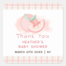 Sweet Rosa Gingham Peach Baby Shower Tack