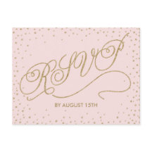 Sweet Rosa & Guld Glitter Stars OSA Postcard