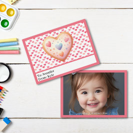 Sweet Rosa Hearts Photo Classroom Valentine Day Anteckningskort