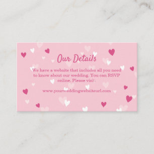 Sweet Rosa Hearts Valentine Bröllop Tilläggskort