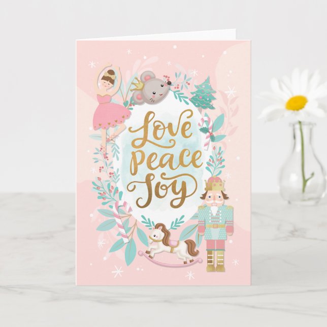 Sweet Rosa Nutcracker Ballet Greeting Card Kort (Liten växt)