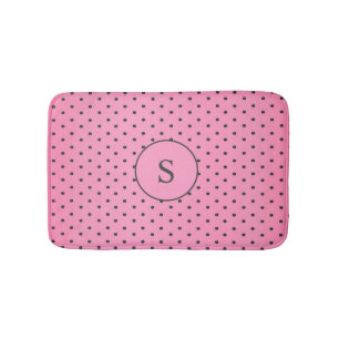 Sweet Rosa Polka dots Monogrammed Bath Mat Badrumsmatta