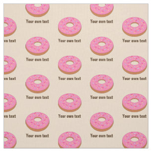 Sweet Rosa Ring Donut på Beige - din text Tyg