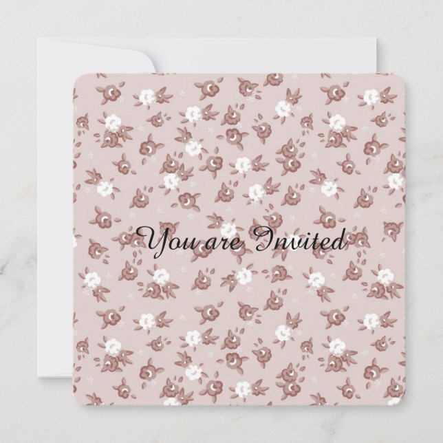 Sweet Rosa ros Baby Shower Inbjudningar (Framsida)