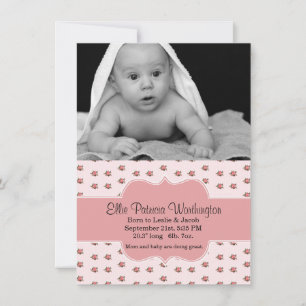 Sweet Rosa ros Flicka Birth Notice of Meddelande