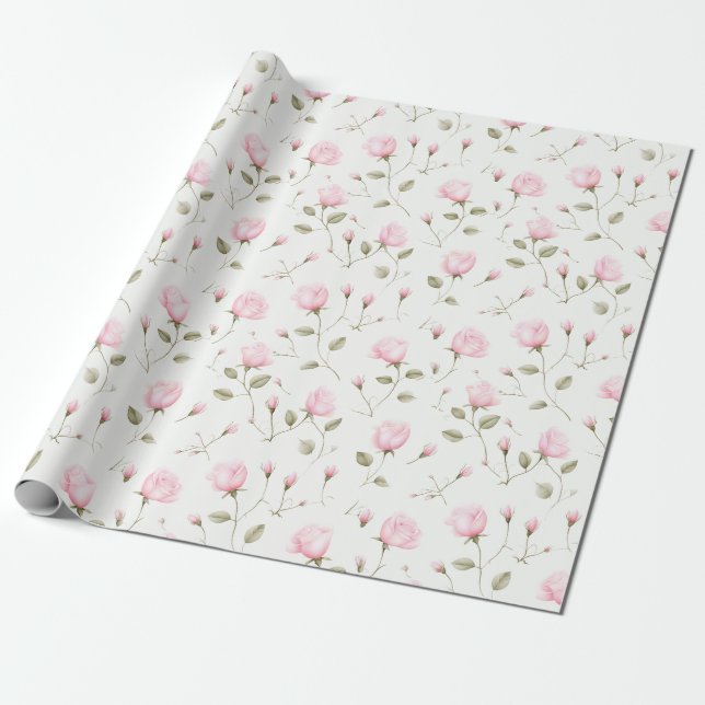 Sweet Rosa ros Wrapping Papper Presentpapper (Utrullad)