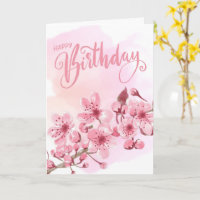 Sweet Rosa Sakura Blommigt Birthday