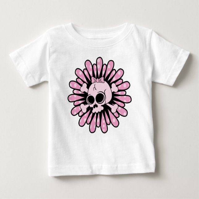 Sweet Rosa Skull Tee Shirt (Framsida)