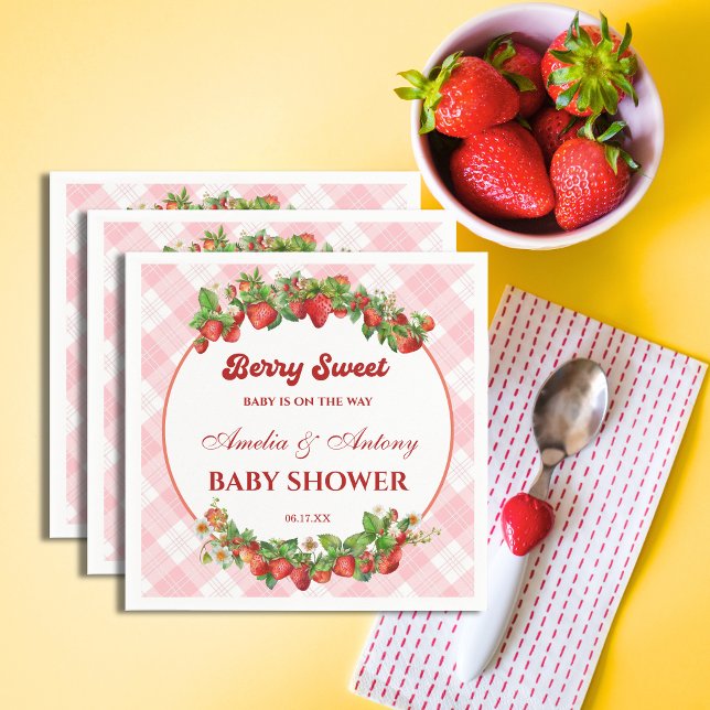 Sweet Rosa Strawberry Baby Shower Pappersservett (Skapare uppladdad)
