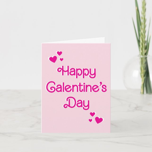 Sweet Rosa Typography Galentine's Day Valentine's Kort (Framsida)