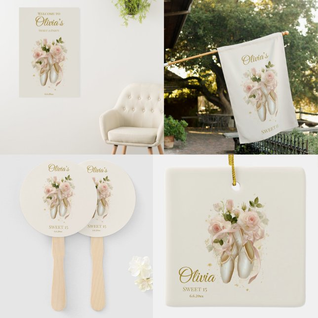 Sweet Rosé Ballet Soirée, anpassningsbar Julgransprydnad Keramik (Skapare uppladdad)