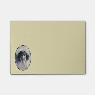 Sweet Rosy Cheeked Vintage Angel i Clouds Post-it Block