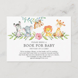 Sweet Safari Animals Baby Shower Bok för Baby Tilläggskort