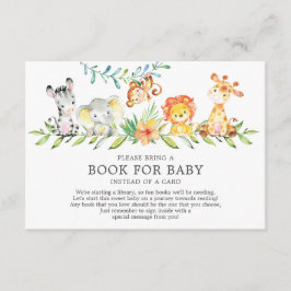 Sweet Safari Animals Baby Shower Bok för Baby Tilläggskort