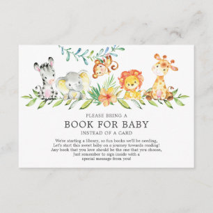 Sweet Safari Animals Baby Shower Bok för Baby Tilläggskort