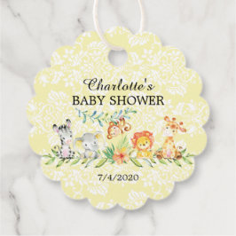 Sweet Safari Animals Baby Shower Favor Gift Märkre Gåvor Etiketter
