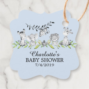 Sweet Safari Animals Baby Shower Favor Gift Märkre Gåvor Etiketter