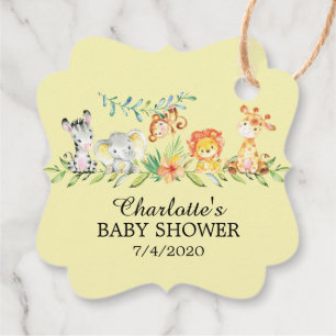 Sweet Safari Animals Baby Shower Favor Gift Märkre Gåvor Etiketter