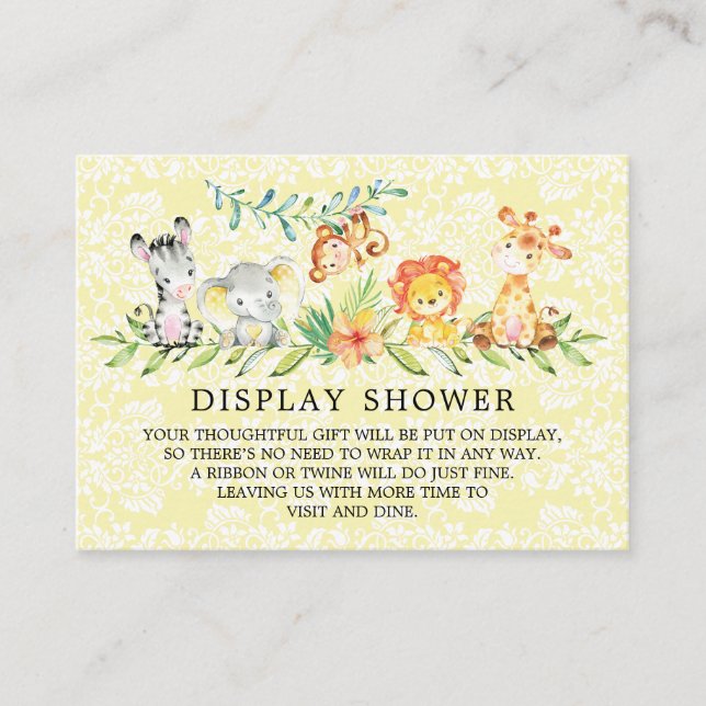 Sweet Safari Animals Baby Shower Gift Visning Tilläggskort (Framsida)