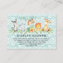 Sweet Safari Animals Baby Shower Gift Visning Tilläggskort