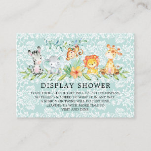 Sweet Safari Animals Baby Shower Gift Visning Tilläggskort