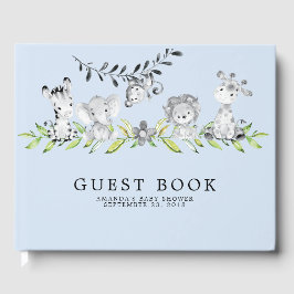 Sweet Safari Animals Baby Shower Guest Bok