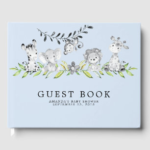 Sweet Safari Animals Baby Shower Guest Bok