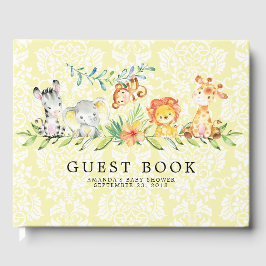 Sweet Safari Animals Baby Shower Guest Bok