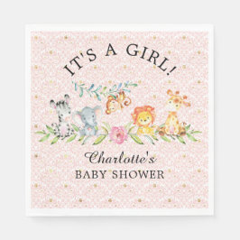 Sweet Safari Animals Baby Shower Pappra blöjor Pappersservett