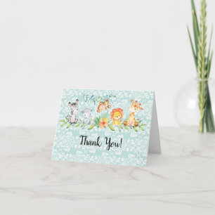 Sweet Safari Animals Baby Shower Tackkort