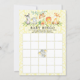 Sweet Safari Animals BINGO Baby Shower Game Inbjudningar