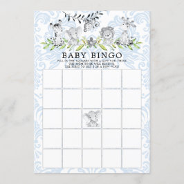 Sweet Safari Animals BINGO Baby Shower Game Inbjudningar