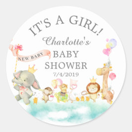 Sweet Safari Animals Parad Favor Sticker Runt Klistermärke