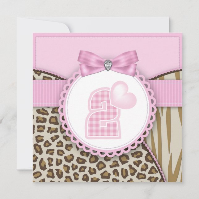 Sweet Safari Flick kalas Inbjudningar (Framsida)