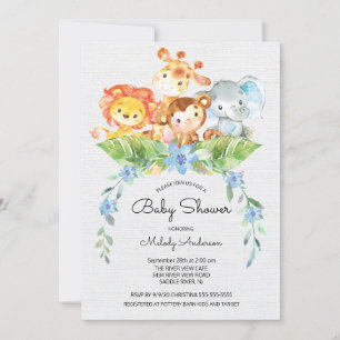 Sweet Safari Jungle Boys Baby Shower-inbjudan Inbjudningar