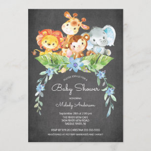 Sweet Safari Jungle Boys Baby Shower-inbjudan Inbjudningar