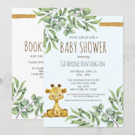 Sweet Safari Jungle Giraffe Baby Shower Inbjudningar