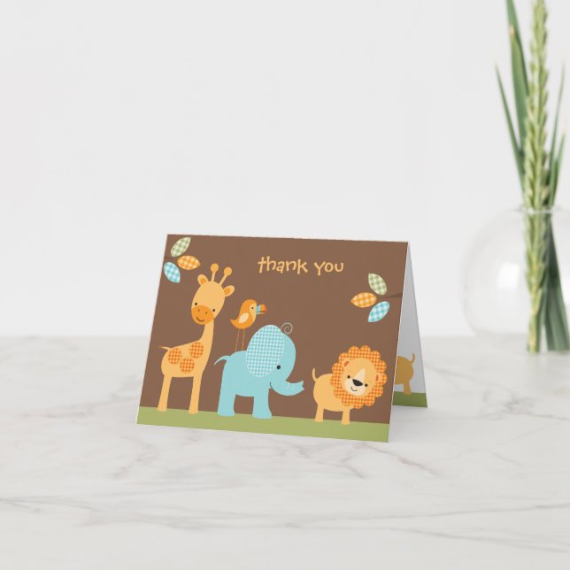 Sweet Safari Note Card Tack Kort (Framsida)
