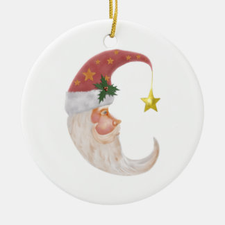 Sweet Santa Halva Måne - lägg till din egen text Julgransprydnad Keramik