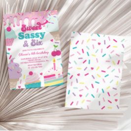 Sweet Sassy och Sex Ice Cream and Cake Birthday Inbjudningar