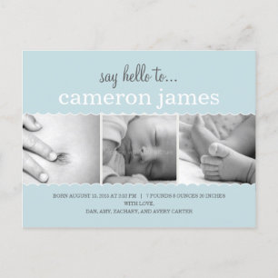 Sweet Scallops Birth Announcement - Pojke Meddelande Vykort