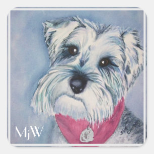 Sweet Schnauzer Fyrkantigt Klistermärke