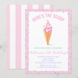Sweet Scoop Baby Sprinkle Candy shoppe Birthday Inbjudningar