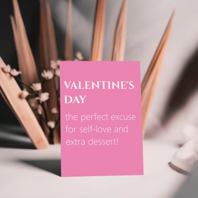 Sweet Self-Kärlek Rosa Valentine Day Vykort (Skapare uppladdad)